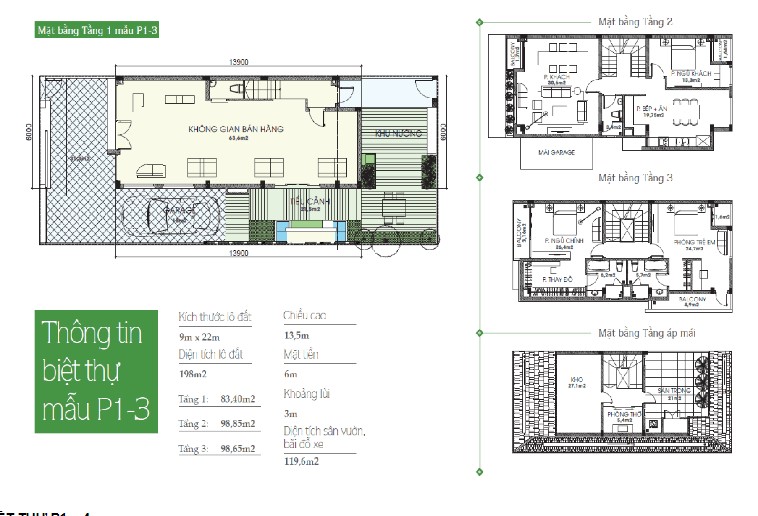 Sơ đồ thiết kế căn biệt thự An Phú Shop Villa mẫu 3