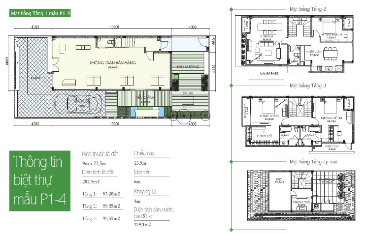Sơ đồ thiết kế căn biệt thự An Phú Shop Villa mẫu 4