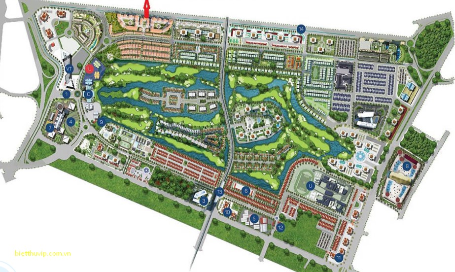 Vị trí khu biệt thự Sunshine Wonder Villas trong khu đô thị Ciputra 