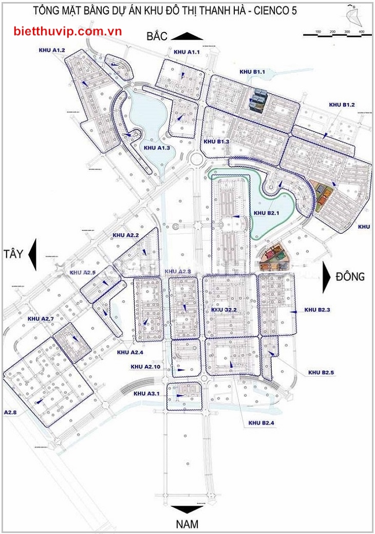 Sơ đồ mặt bằng tổng quan biệt thự liền kề Thanh Hà